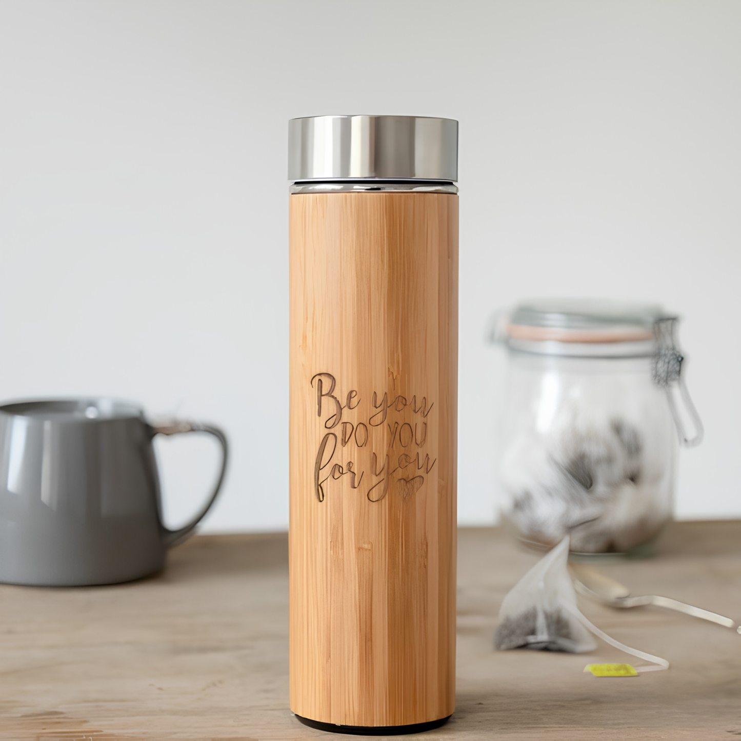 Bamboo Stainless steel insulated water bottle