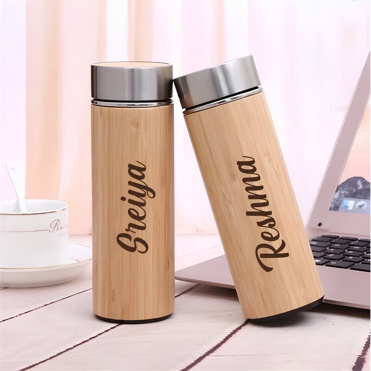 Bamboo Stainless steel insulated water bottle