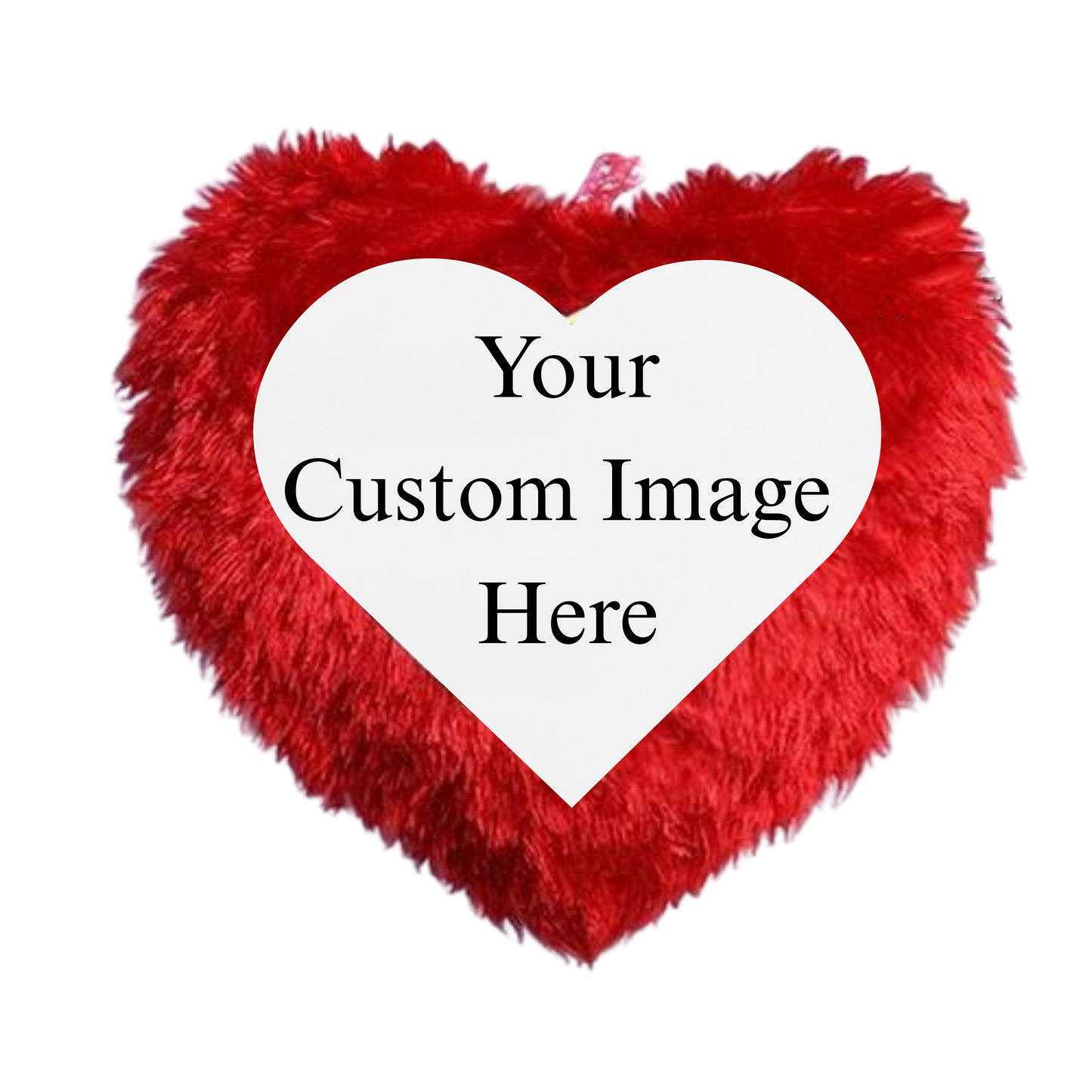 Single Side Heart Shape Fur Cushion (Red)