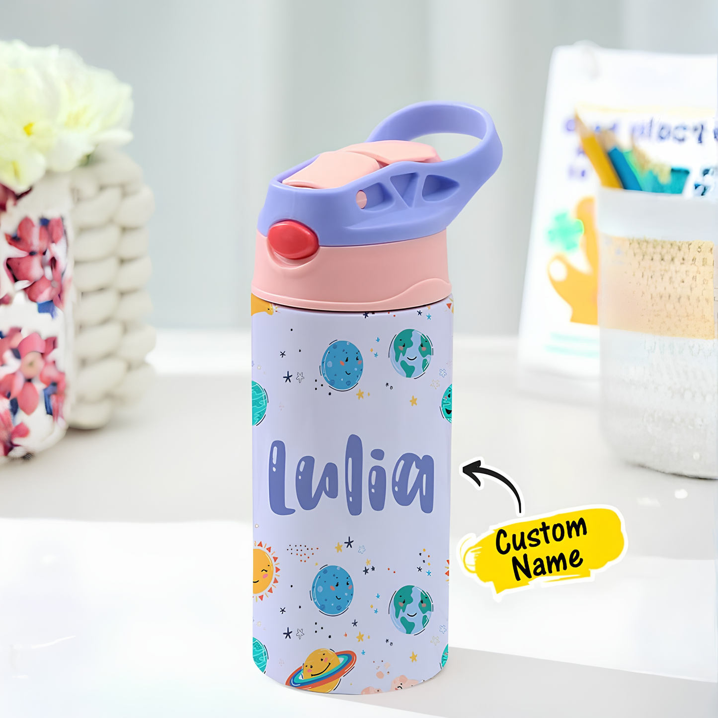 Sipper Bottle Vaccum with straw
