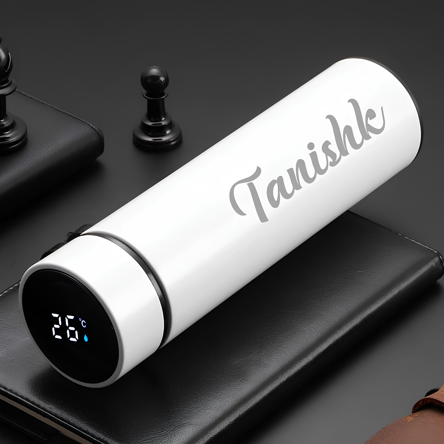 LED Temperature Display Bottle (White)