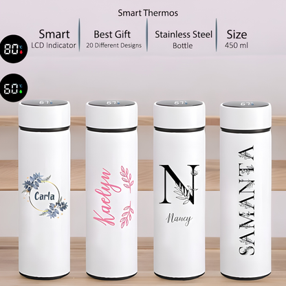 LED Temperature Display Bottle (White)